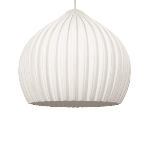 Colgante 1 luz E27 de polimero biodegradable 40cm clara blanco